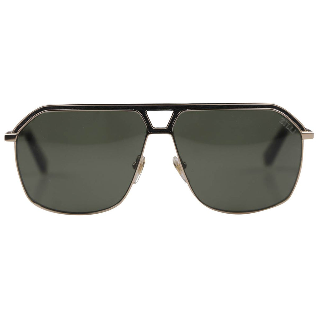Zilli Zilli Black Gold Titanium Acetate Inserts Leather Sunglasses Mod. Clark Black/Gold 000