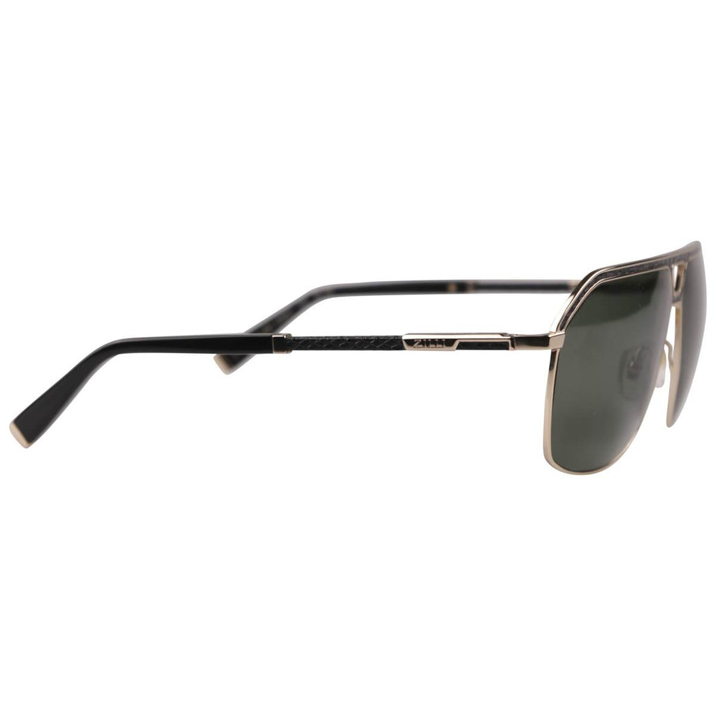 Zilli Zilli Black Gold Titanium Acetate Inserts Leather Sunglasses Mod. Clark Black/Gold 001