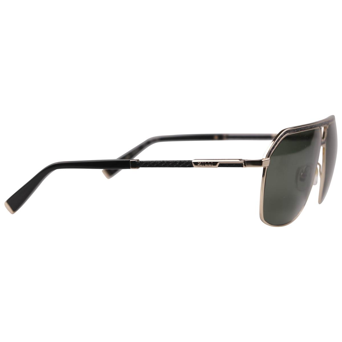 Zilli Zilli Black Gold Titanium Acetate Inserts Leather Sunglasses Mod. Clark Black/Gold 001