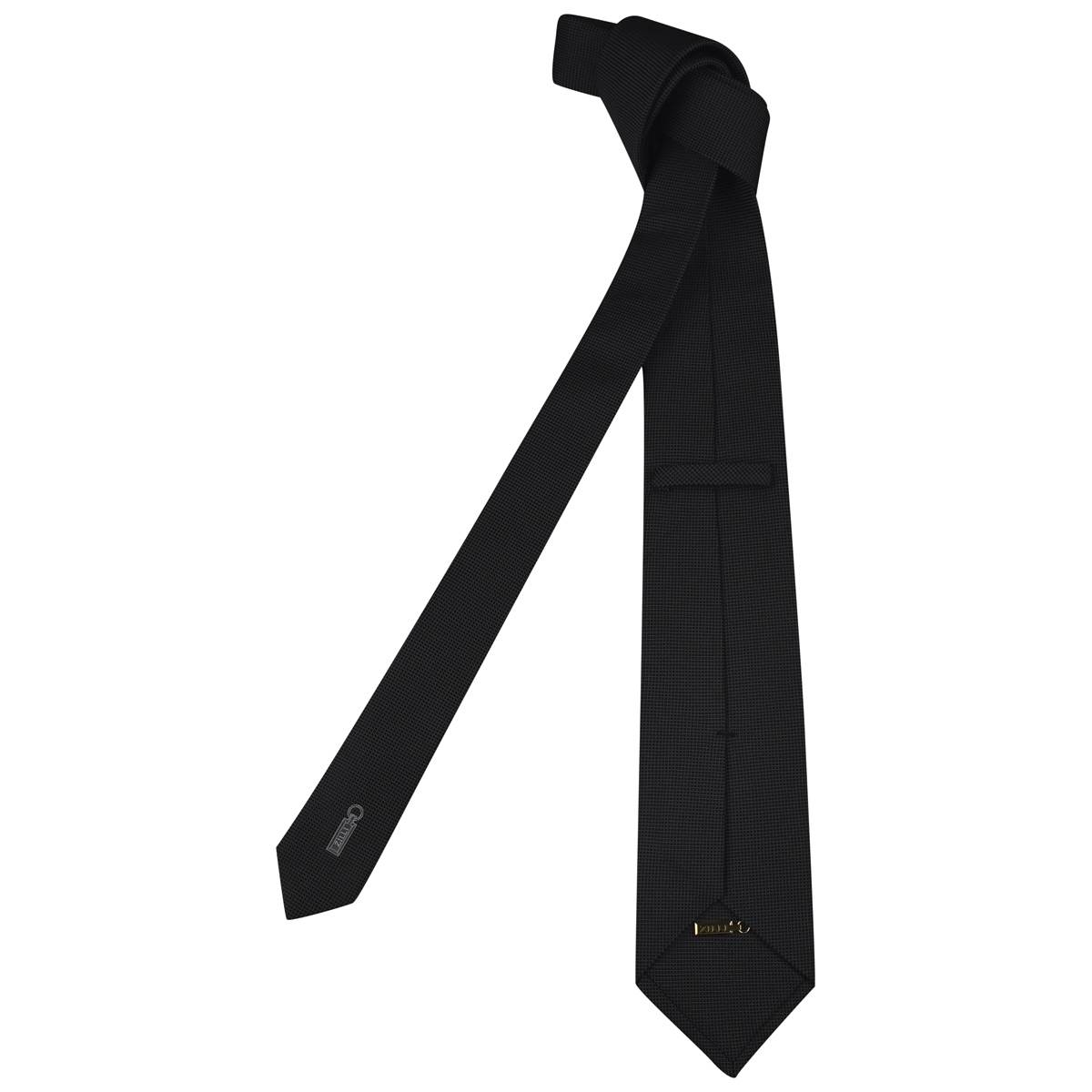 Zilli Gray Black Silk Tie