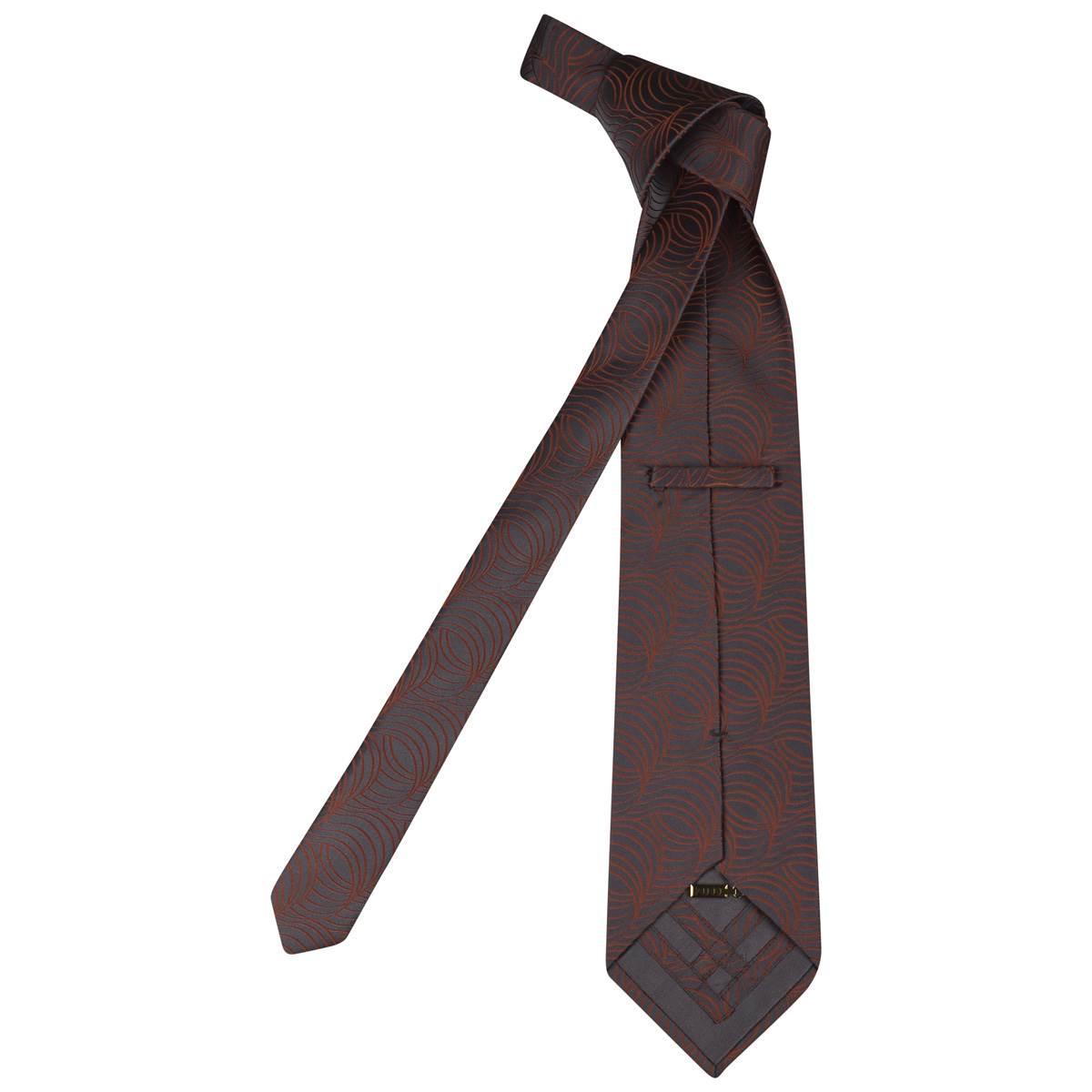 Zilli Gray Orange Silk Tie