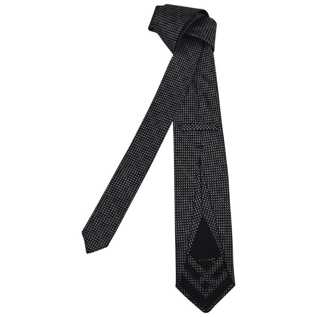 Zilli Black White Silk Tie