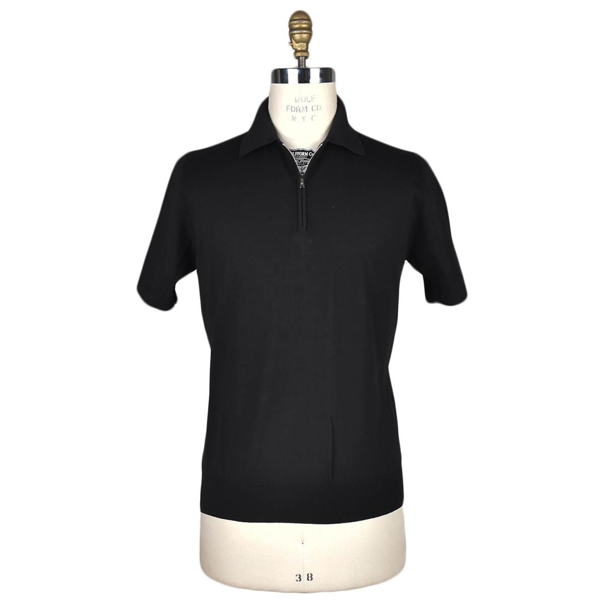 Fioroni Fioroni Black Cotton Polo Half Zip Black 000