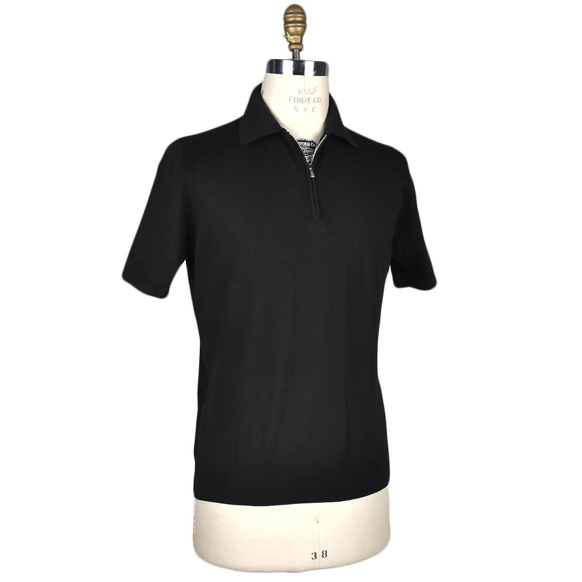 Fioroni Fioroni Black Cotton Polo Half Zip Black 001