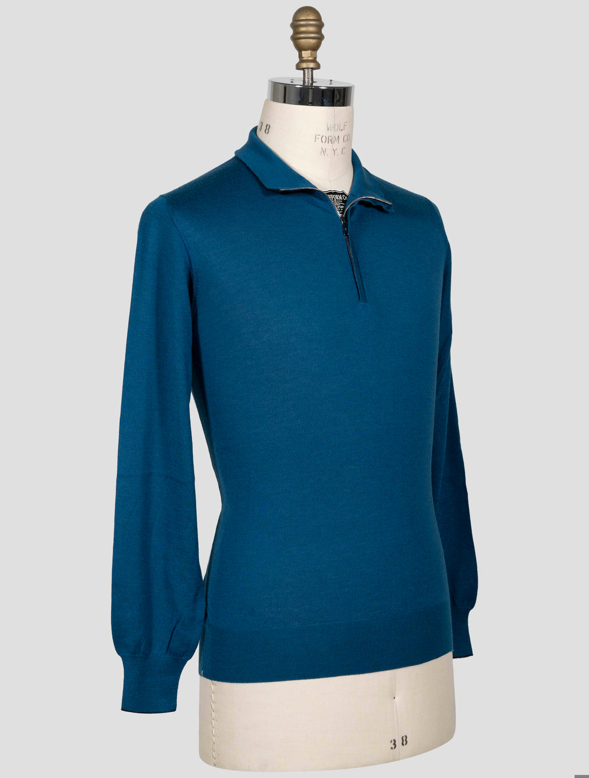 Fioroni Fioroni Blue Cashmere Silk Half Zip Blue 001