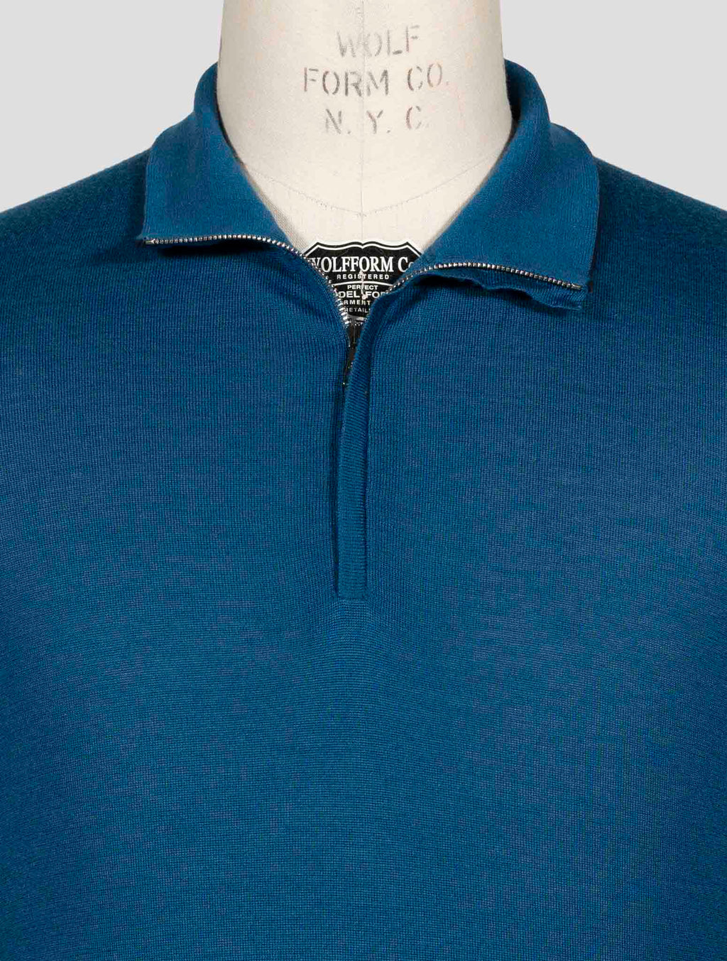 Fioroni Blue Cashmere Silk Half Zip
