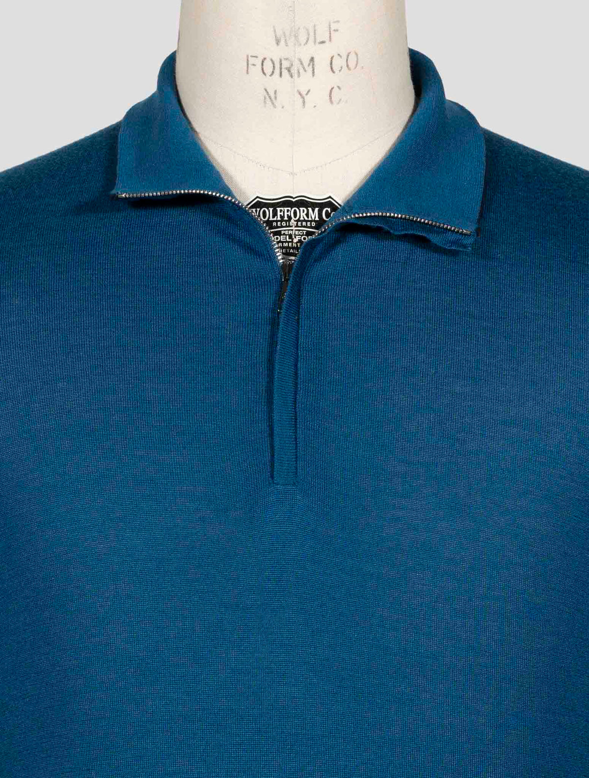 Fioroni Blue Cashmere Silk Half Zip