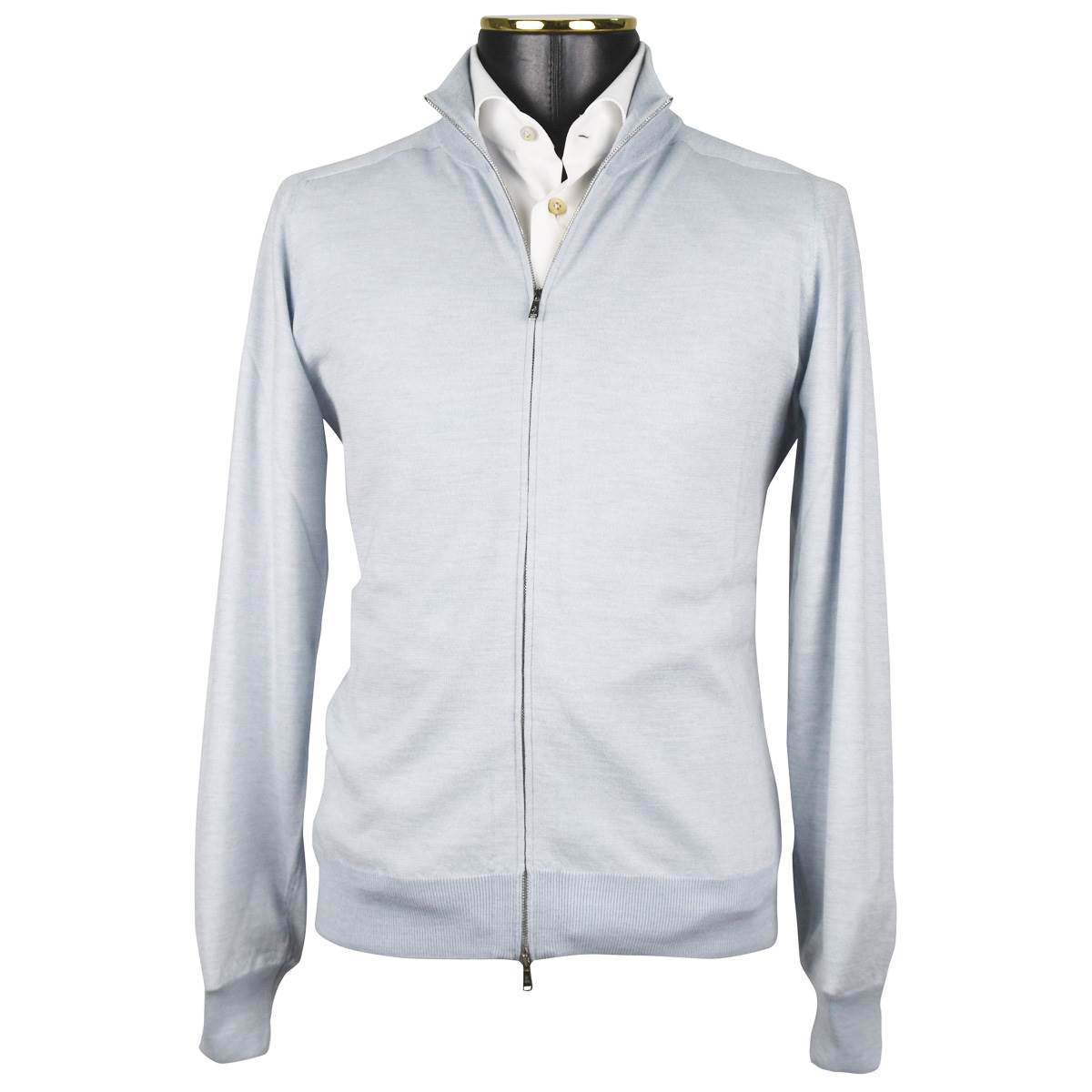 Fioroni Fioroni Light Blue Cashmere Sweater Full Zip Light Blue 000
