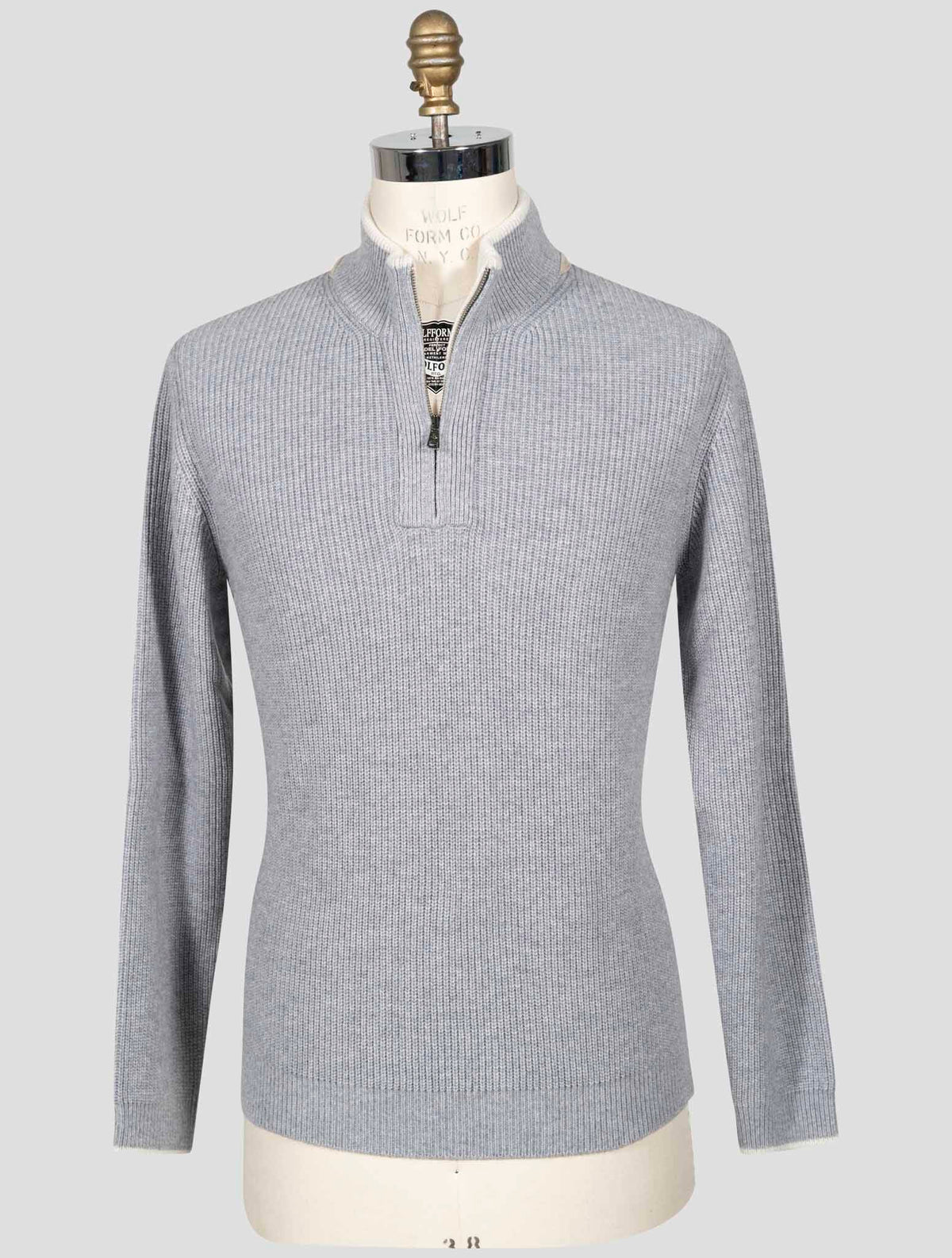 Fioroni Gray Cashmere Sweater Half Zip