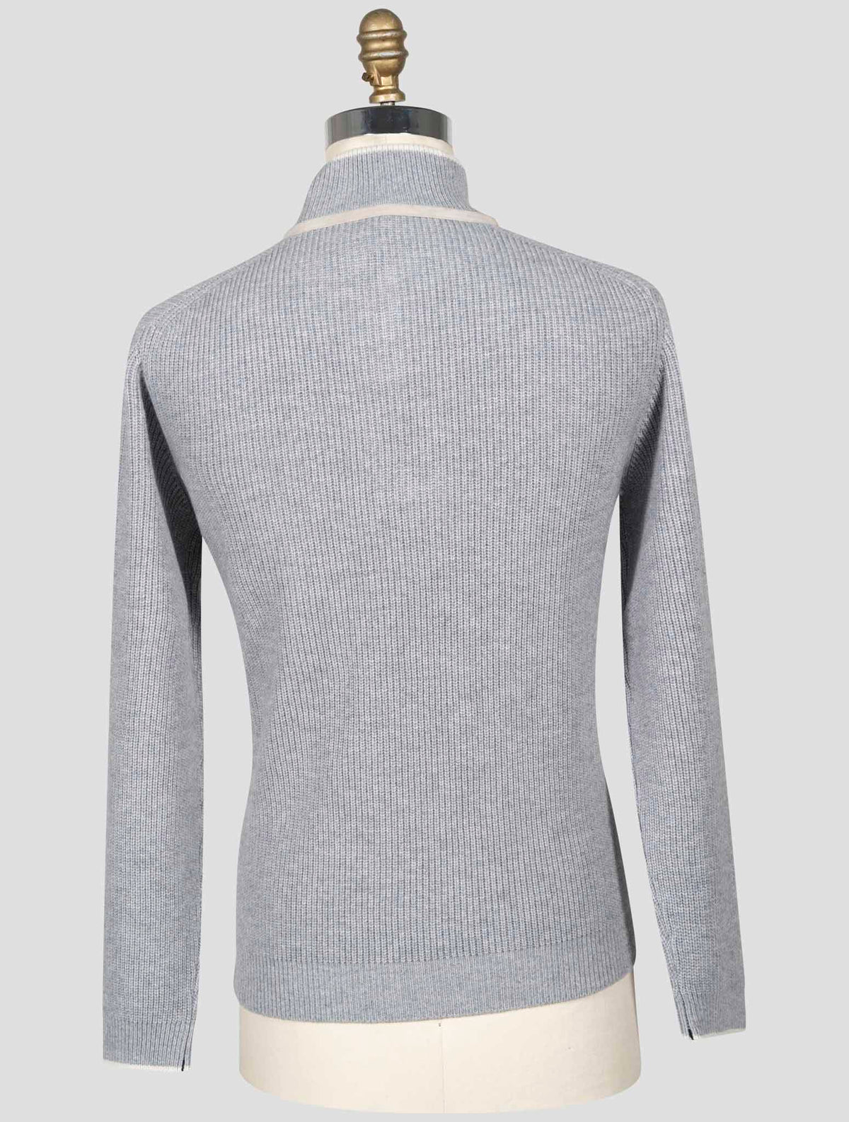 Fioroni Gray Cashmere Sweater Half Zip