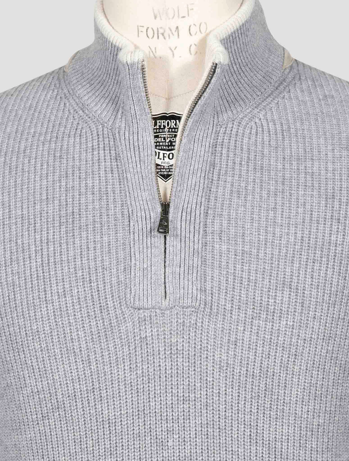 Fioroni Gray Cashmere Sweater Half Zip