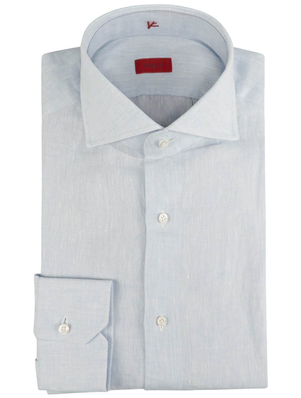 Isaia Light Blue Linen Shirt