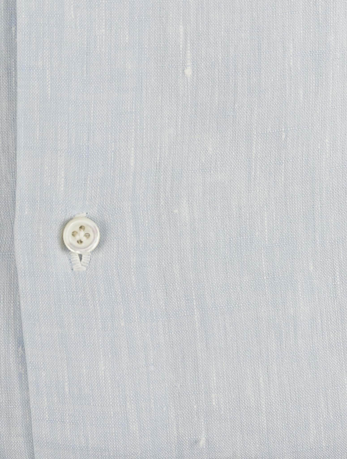 Isaia Light Blue Linen Shirt