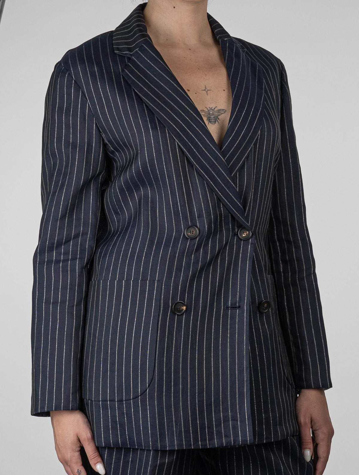 Brunello Cucinelli Brunello Cucinelli Dark Blue Cotton Cupro Ea Blazer Dark Blue 001