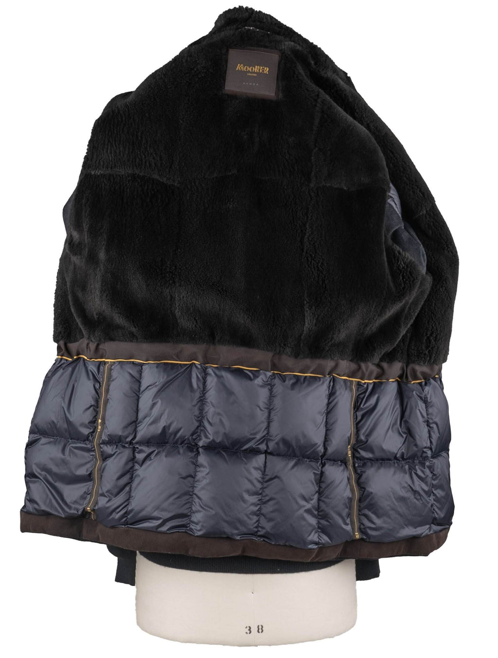 MooRER Blue Brown Cashmere Goat Sheepskin Coat