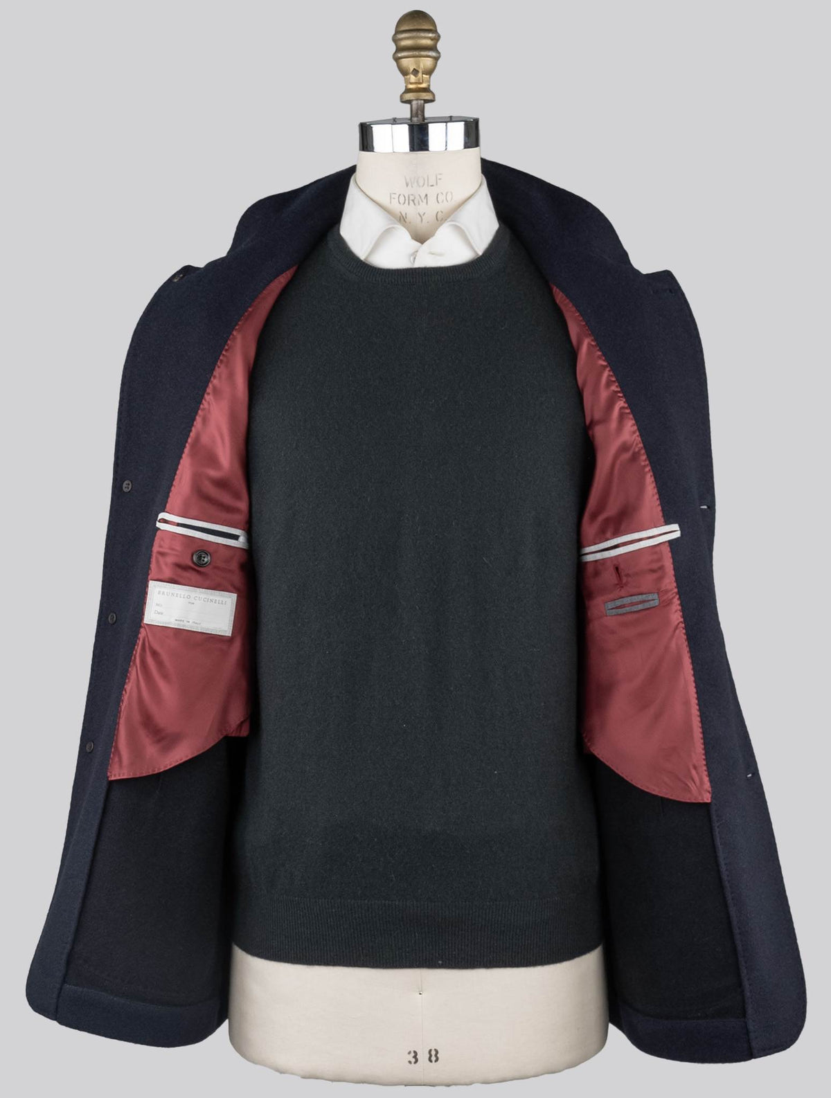 Brunello Cucinelli Blue Cashmere Coat