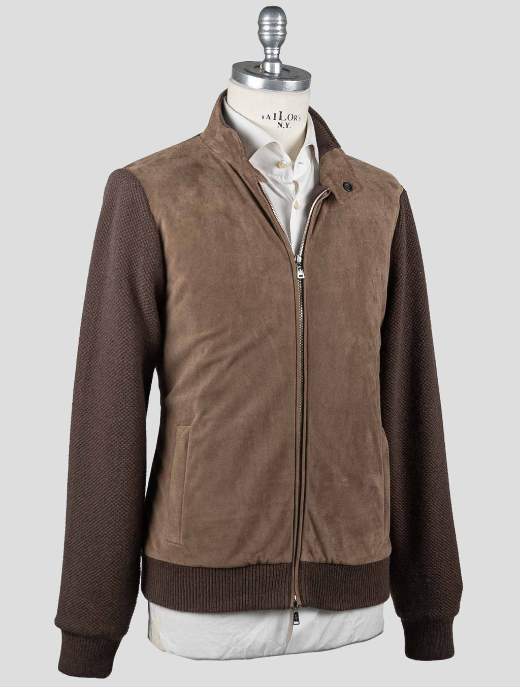 Fioroni Fioroni Brown Cashmere Leather Suede Coat Brown 001