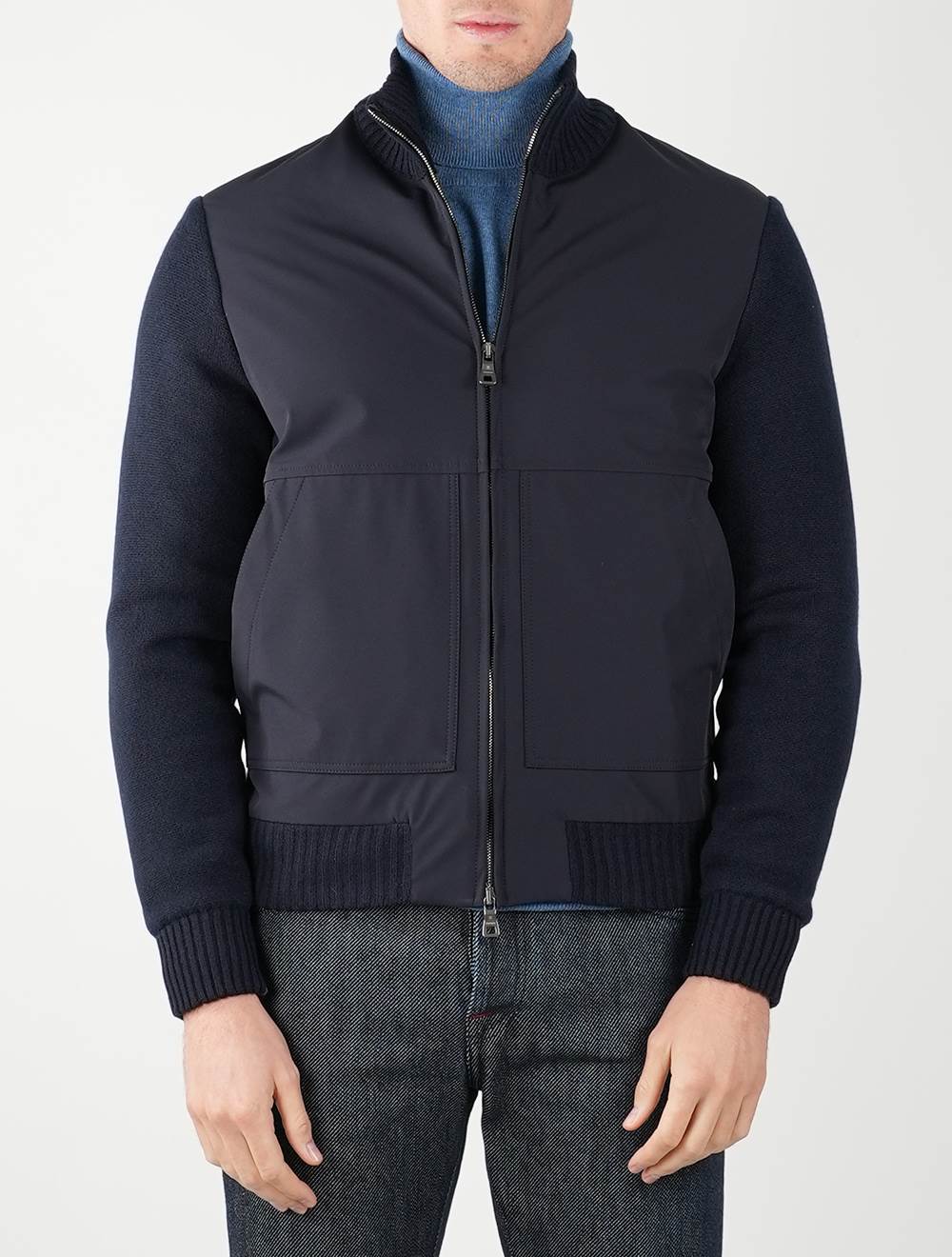 Fioroni Blue Navy Cashmere Coat