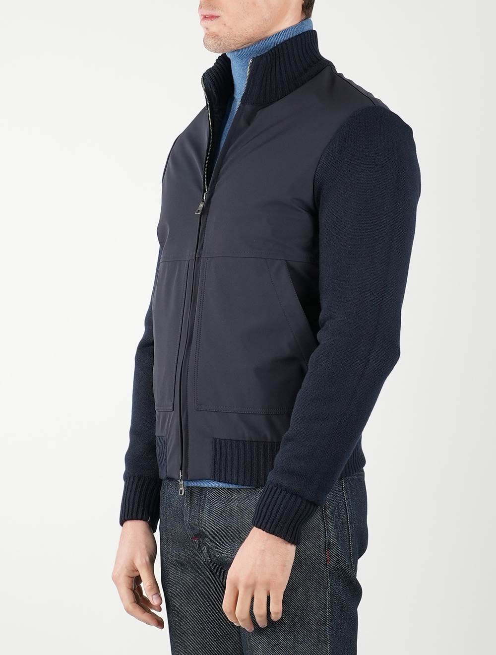 Fioroni Blue Navy Cashmere Coat