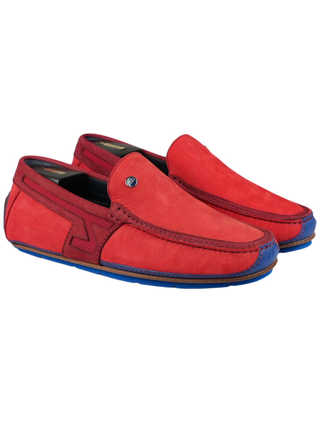Zilli Zilli Red Leather Suede Loafers Red 000