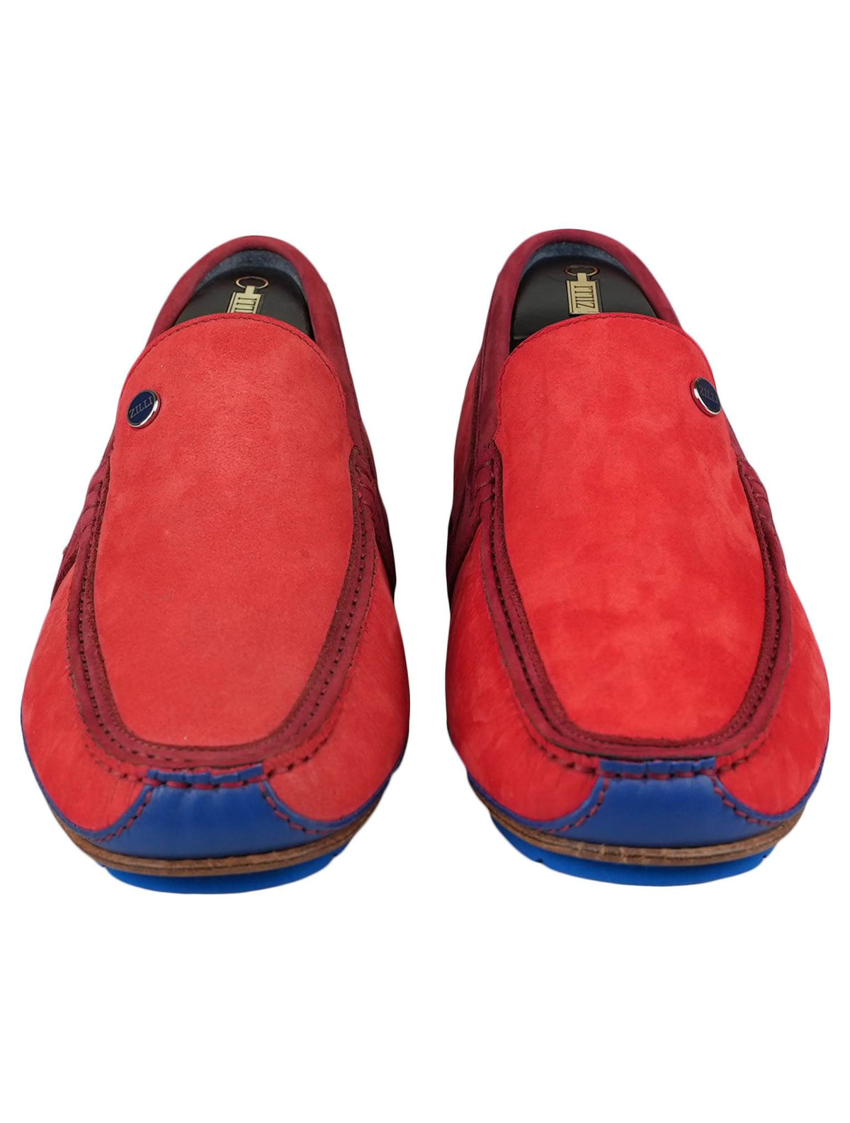 Zilli Zilli Red Leather Suede Loafers Red 001