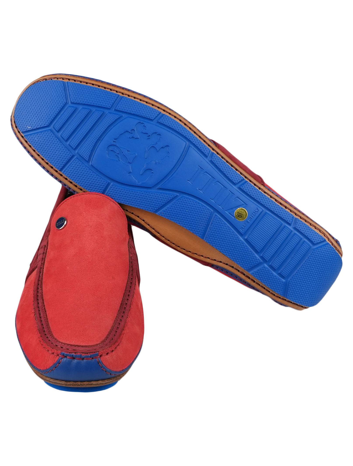 Zilli Red Leather Suede Loafers