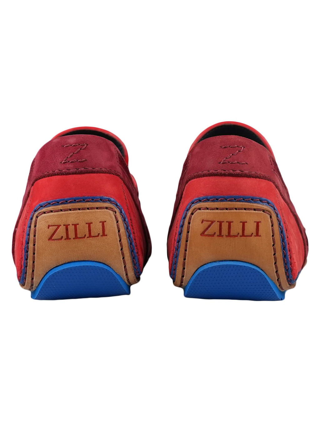Zilli Red Leather Suede Loafers
