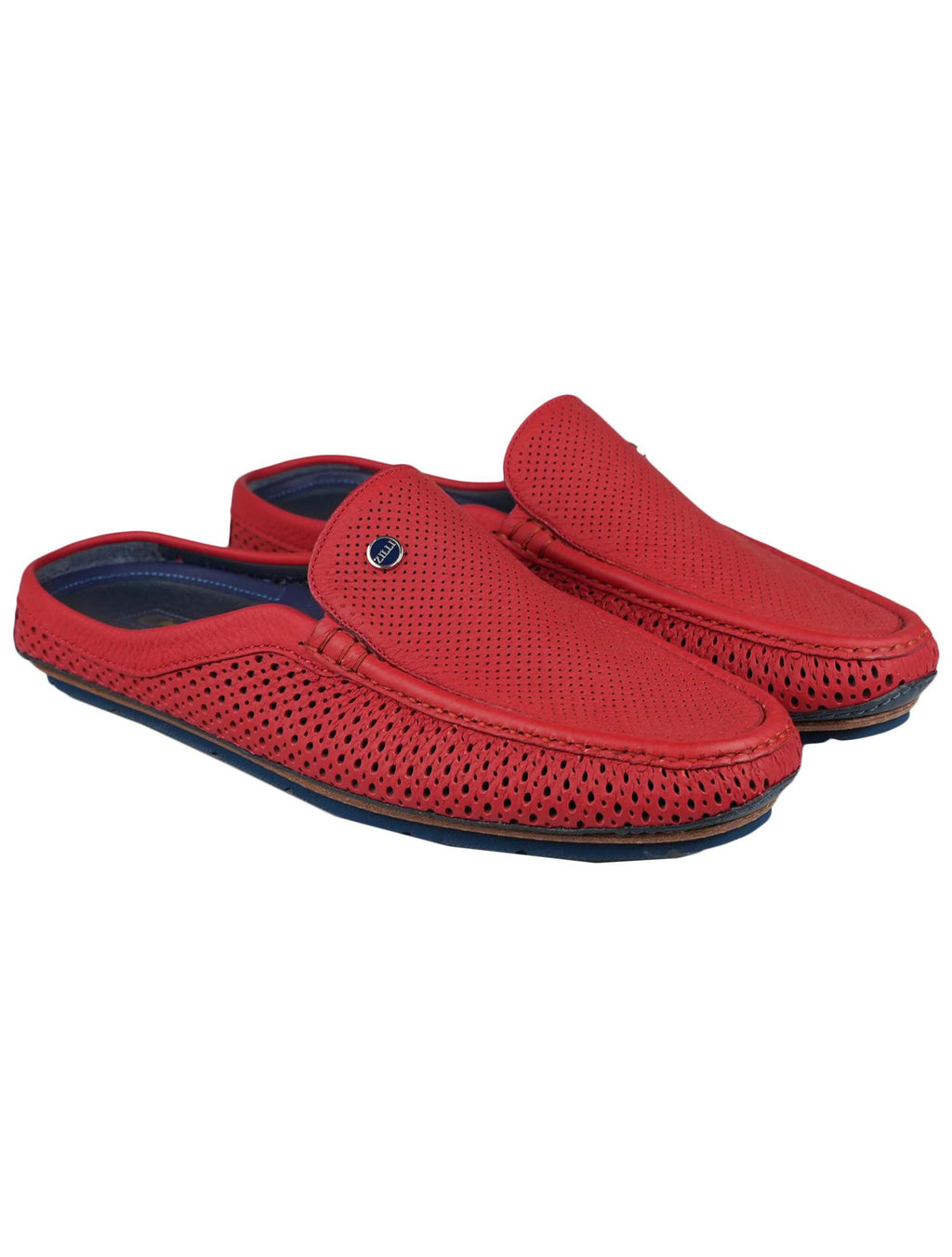 Zilli Red Leather Deer Slippers