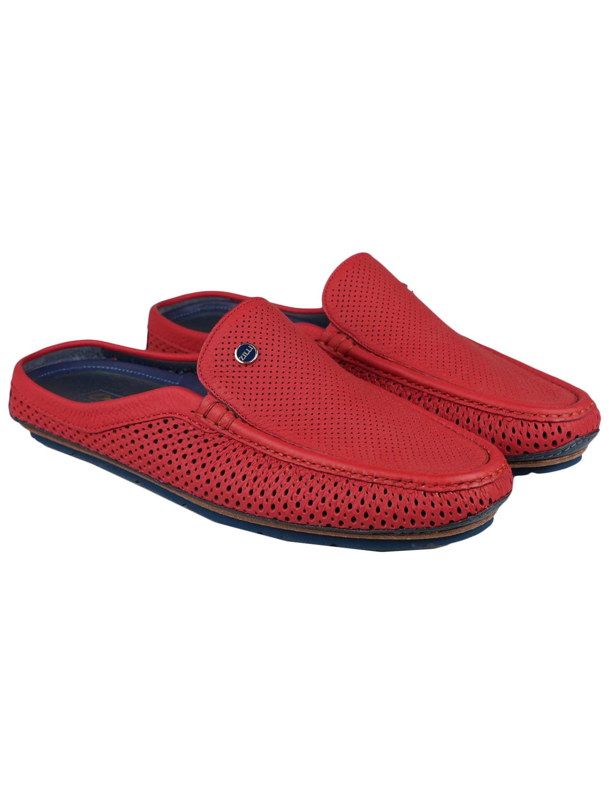 Zilli Zilli Red Leather Deer Slippers Red 000