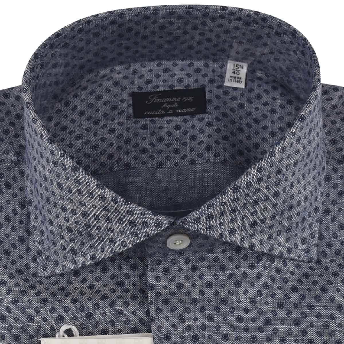 Finamore Finamore Blue Cotton Shirt Blue 001