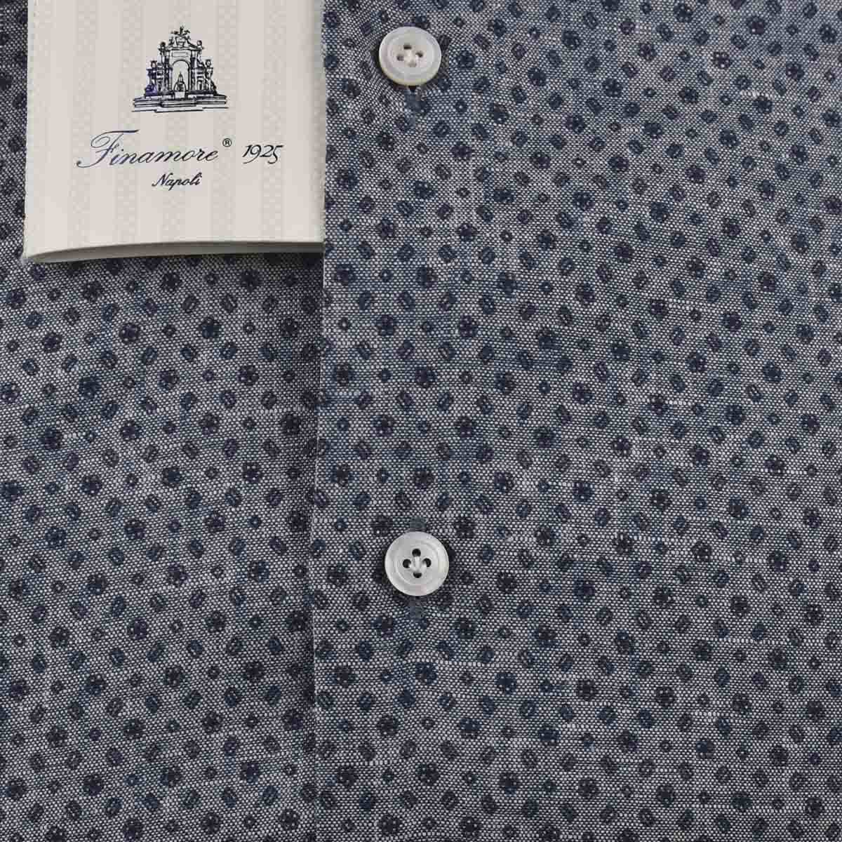 Finamore Blue Cotton Shirt