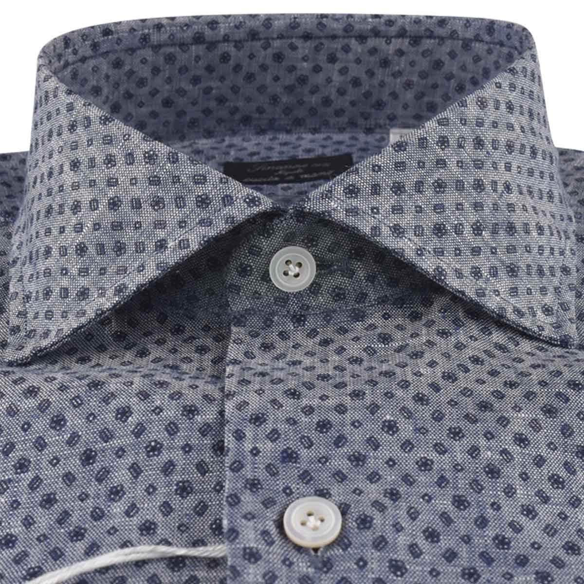 Finamore Blue Cotton Shirt