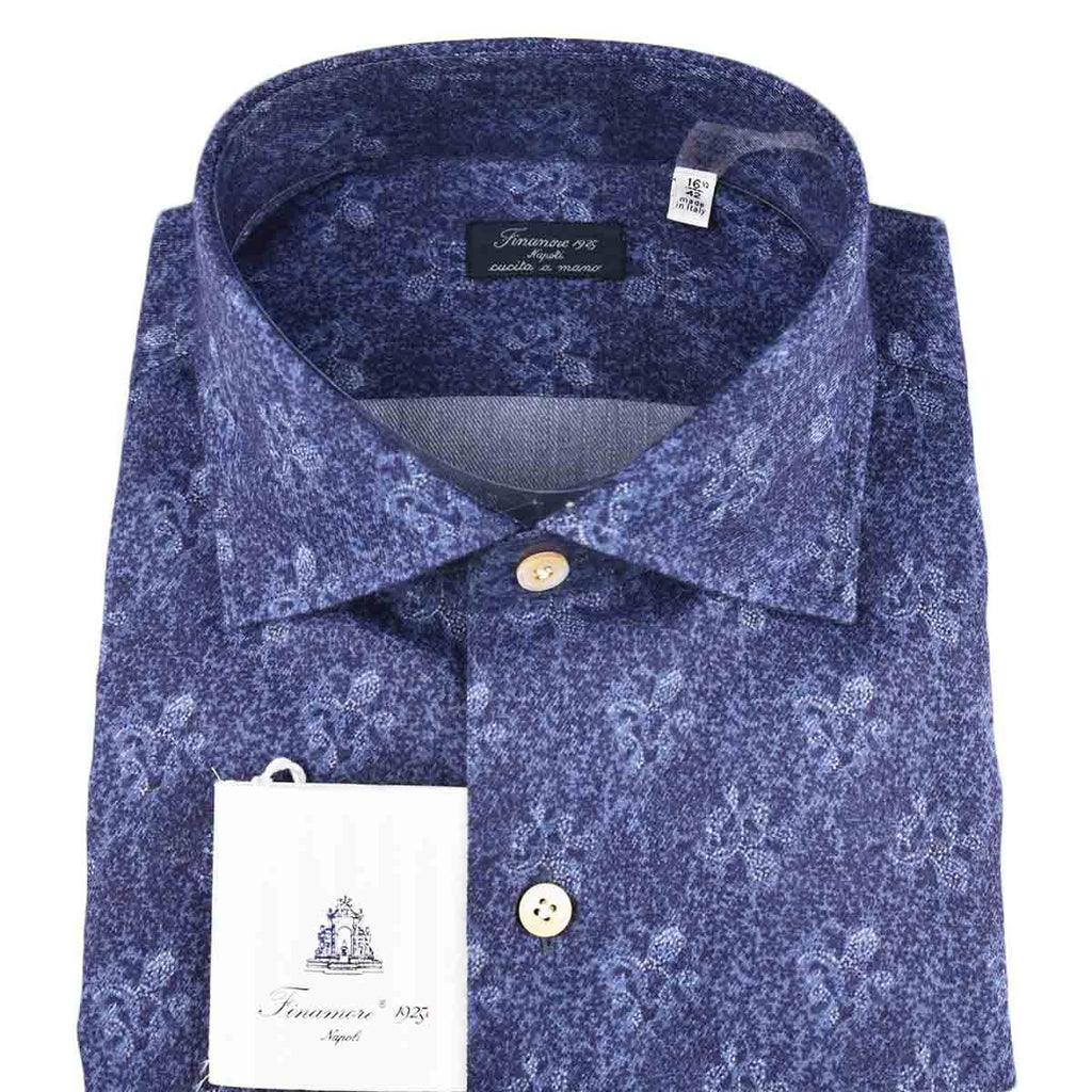 Finamore Finamore Blue Cotton Shirt Blue 001