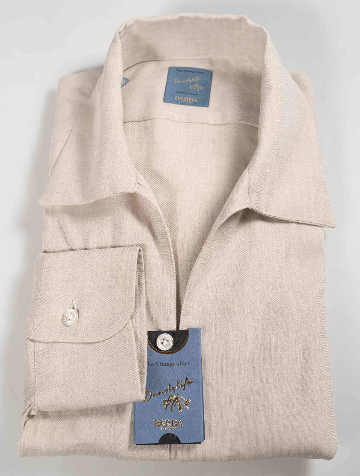 Barba Napoli Barba Napoli Beige Linen Polo Shirt Beige 000