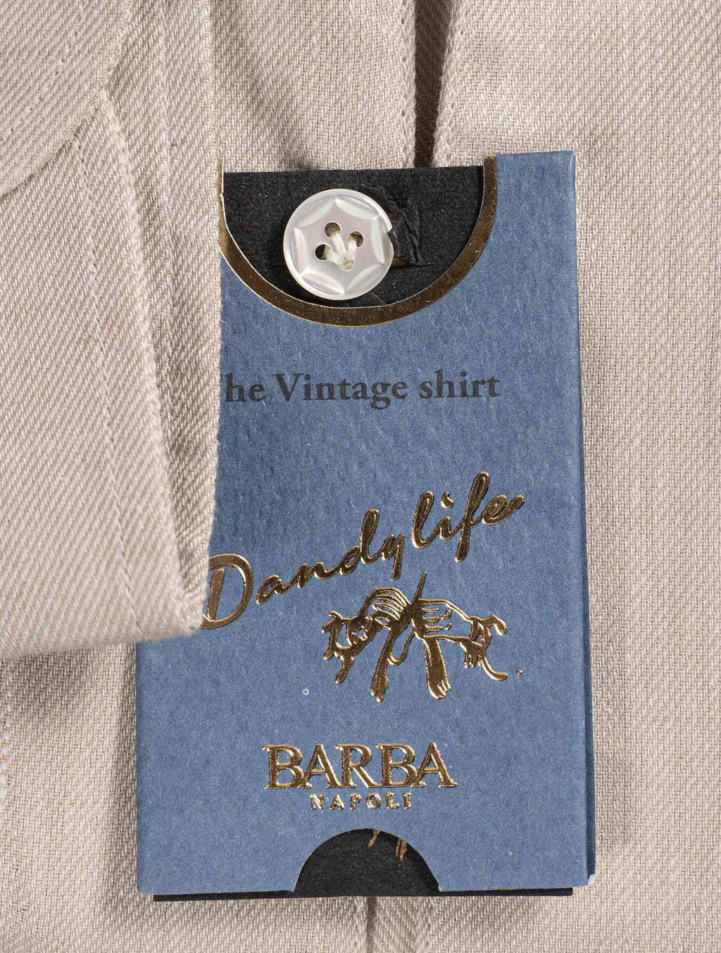 Barba Napoli Beige Linen Polo Shirt