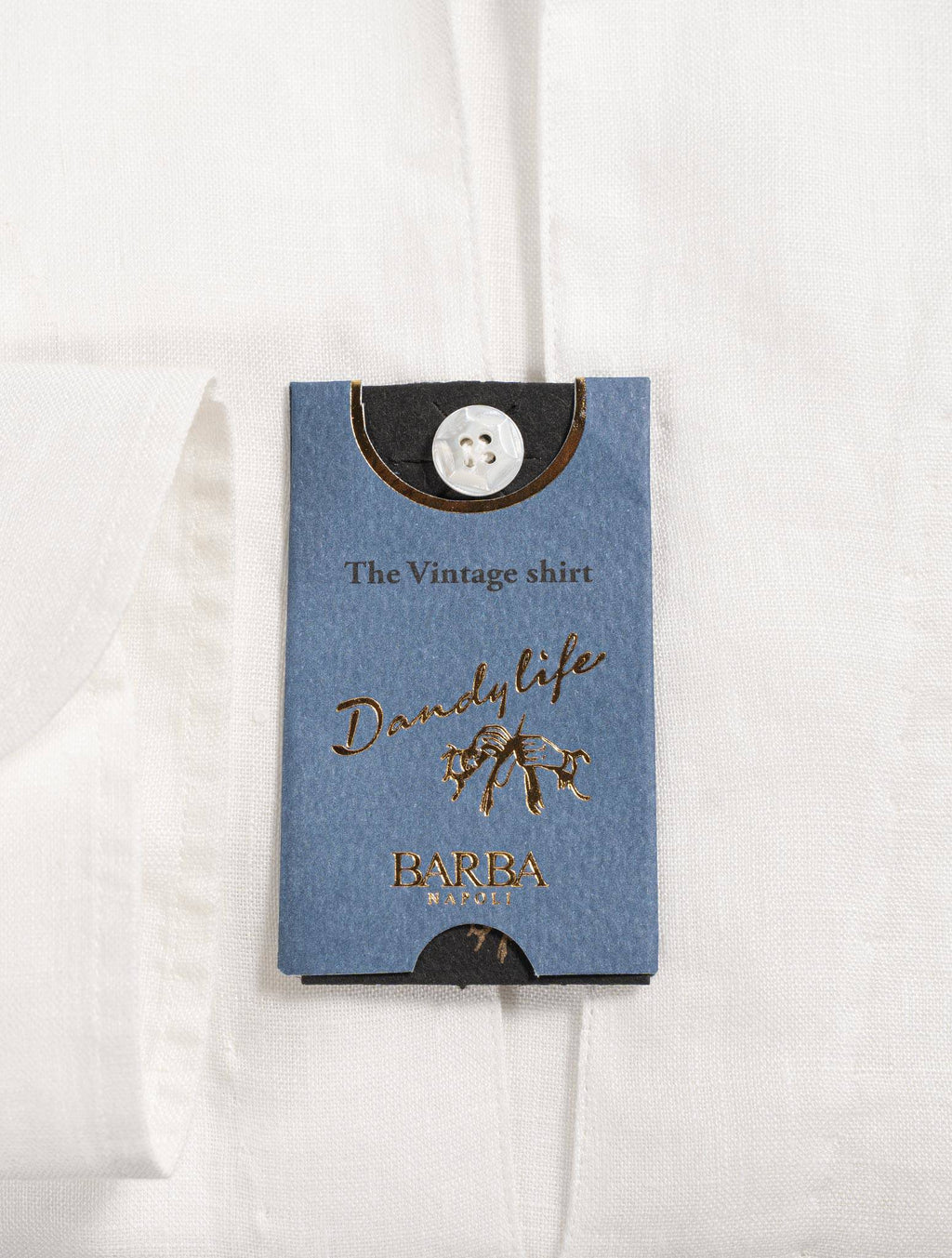 Barba Napoli White Linen Polo Shirt