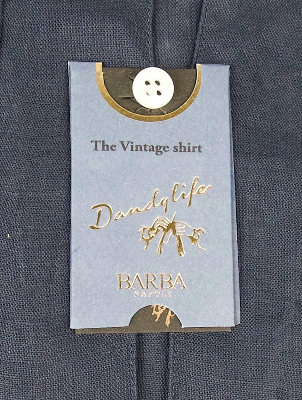 Barba Napoli Blue Linen Short Sleeve Polo Shirt