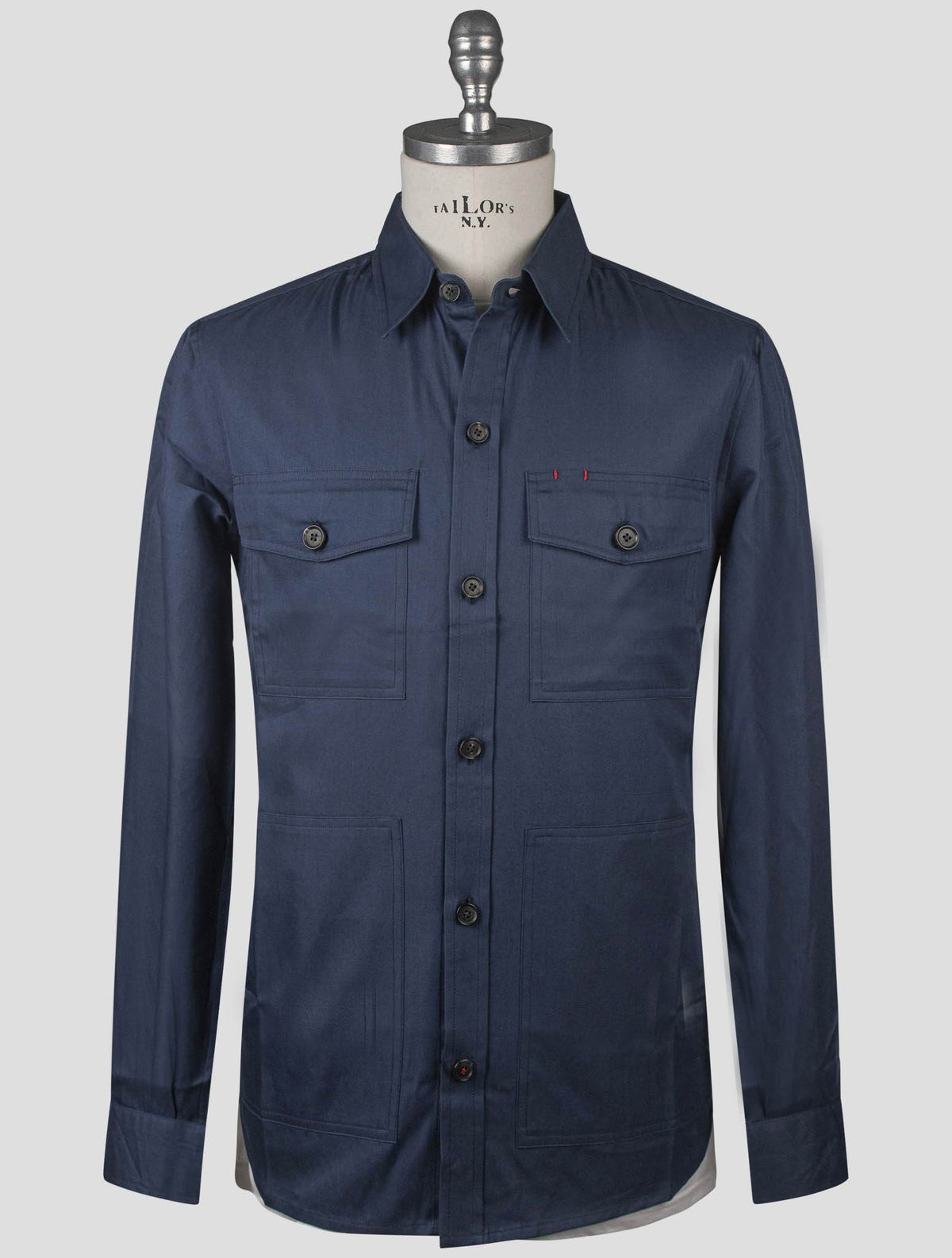 Isaia Blue Cotton Overshirt
