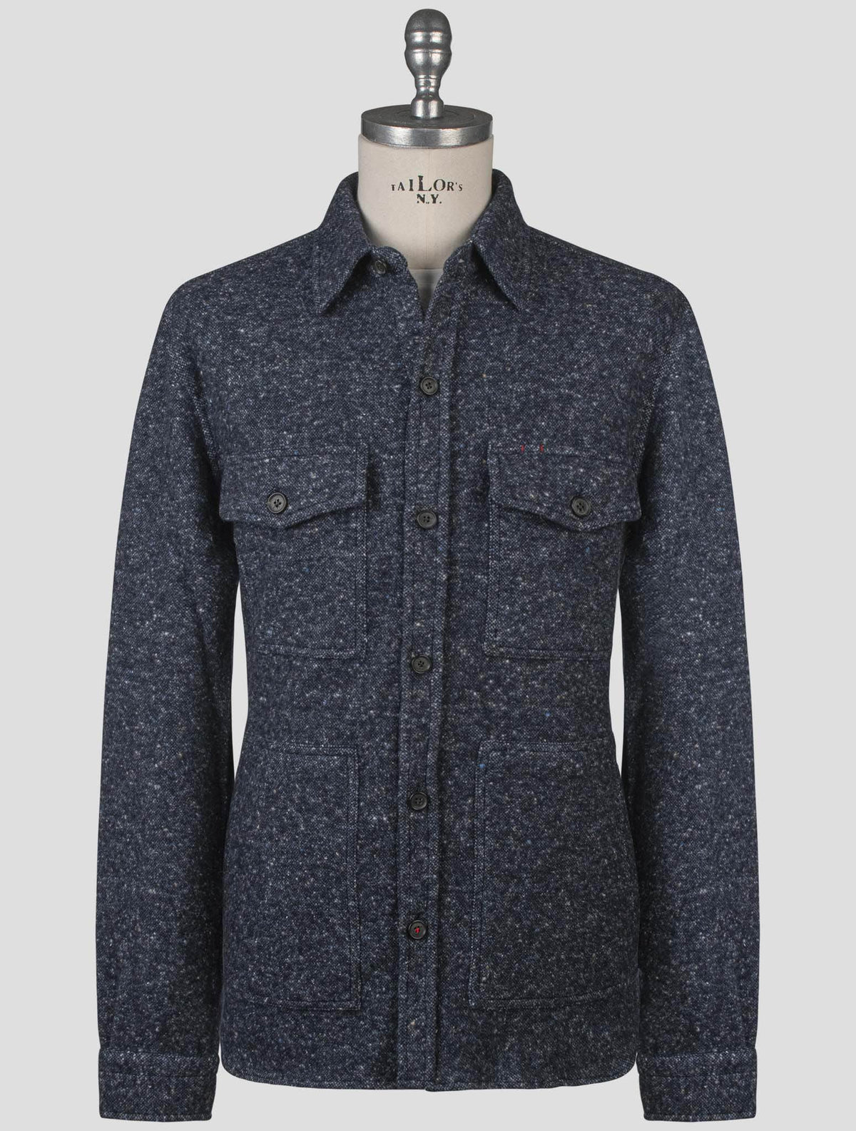 Isaia Isaia Blue Virgin Wool Cashmere Silk Cotton Overshirt Blue 000