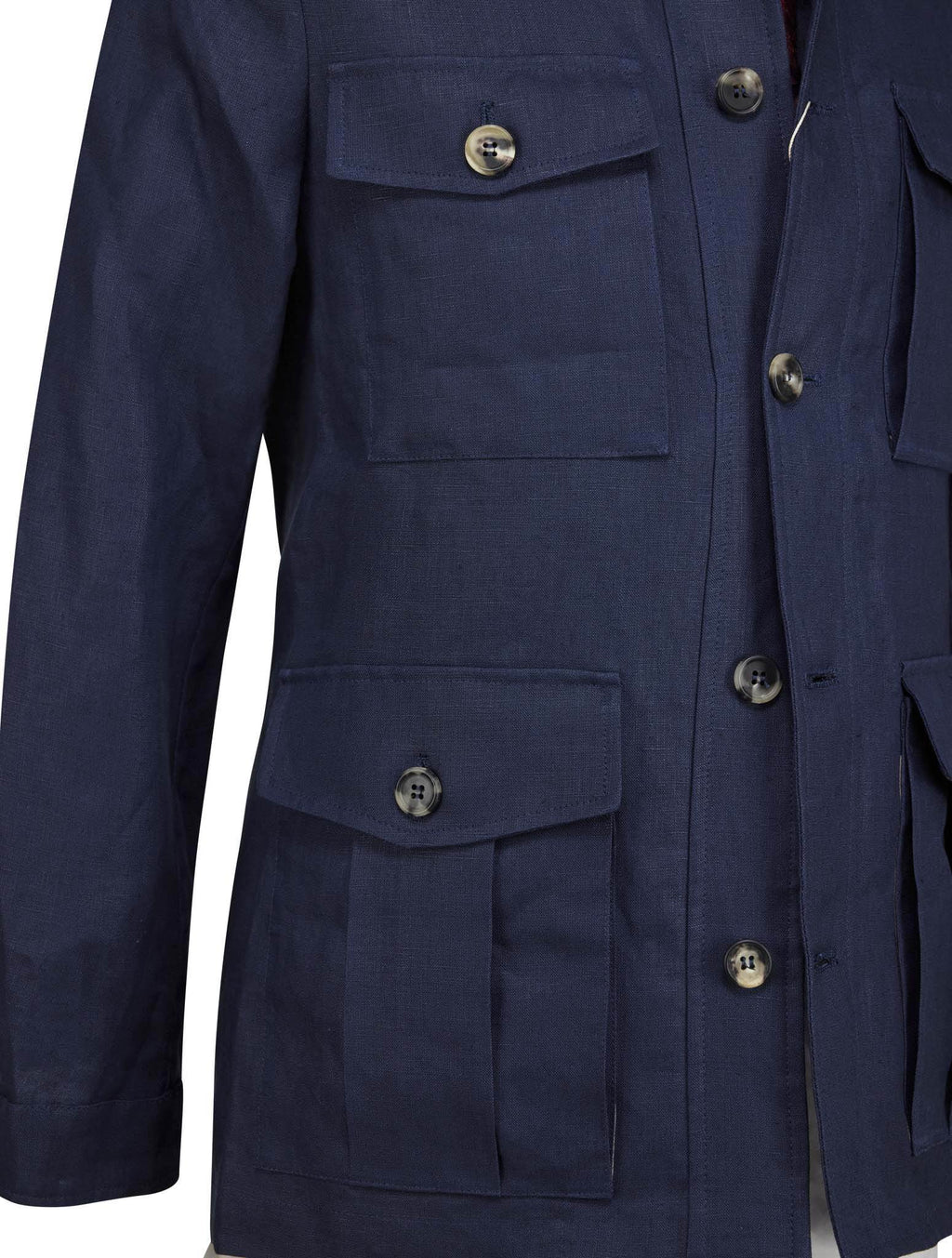 Luigi Borrelli Blue Linen Coat