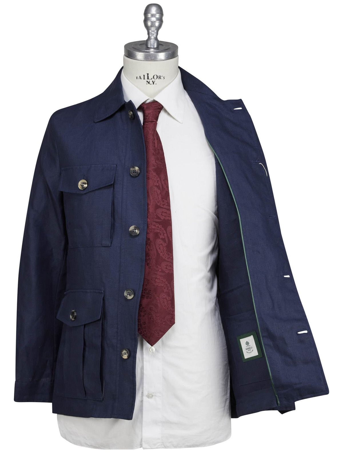 Luigi Borrelli Blue Linen Coat