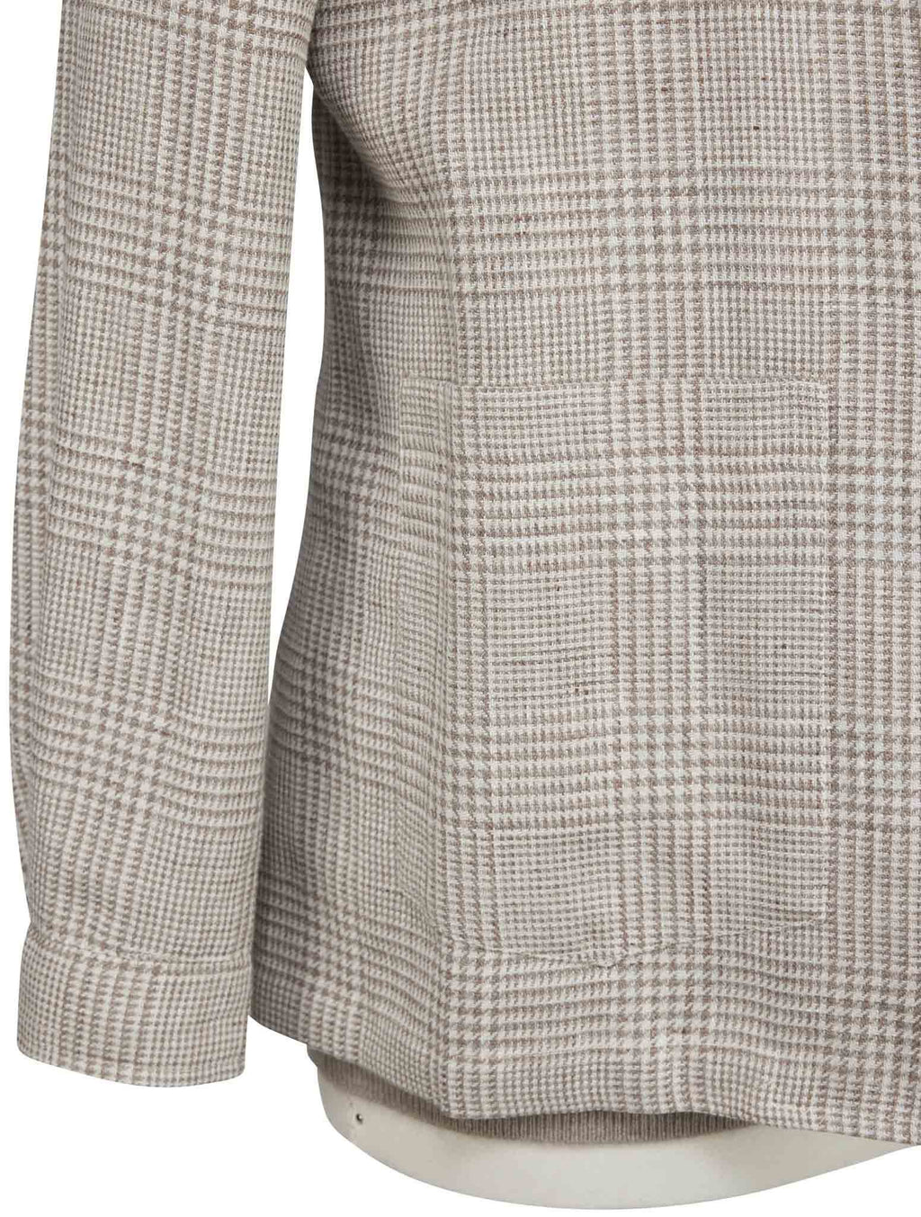 Luigi Borrelli Beige White Linen Virgin Wool Coat