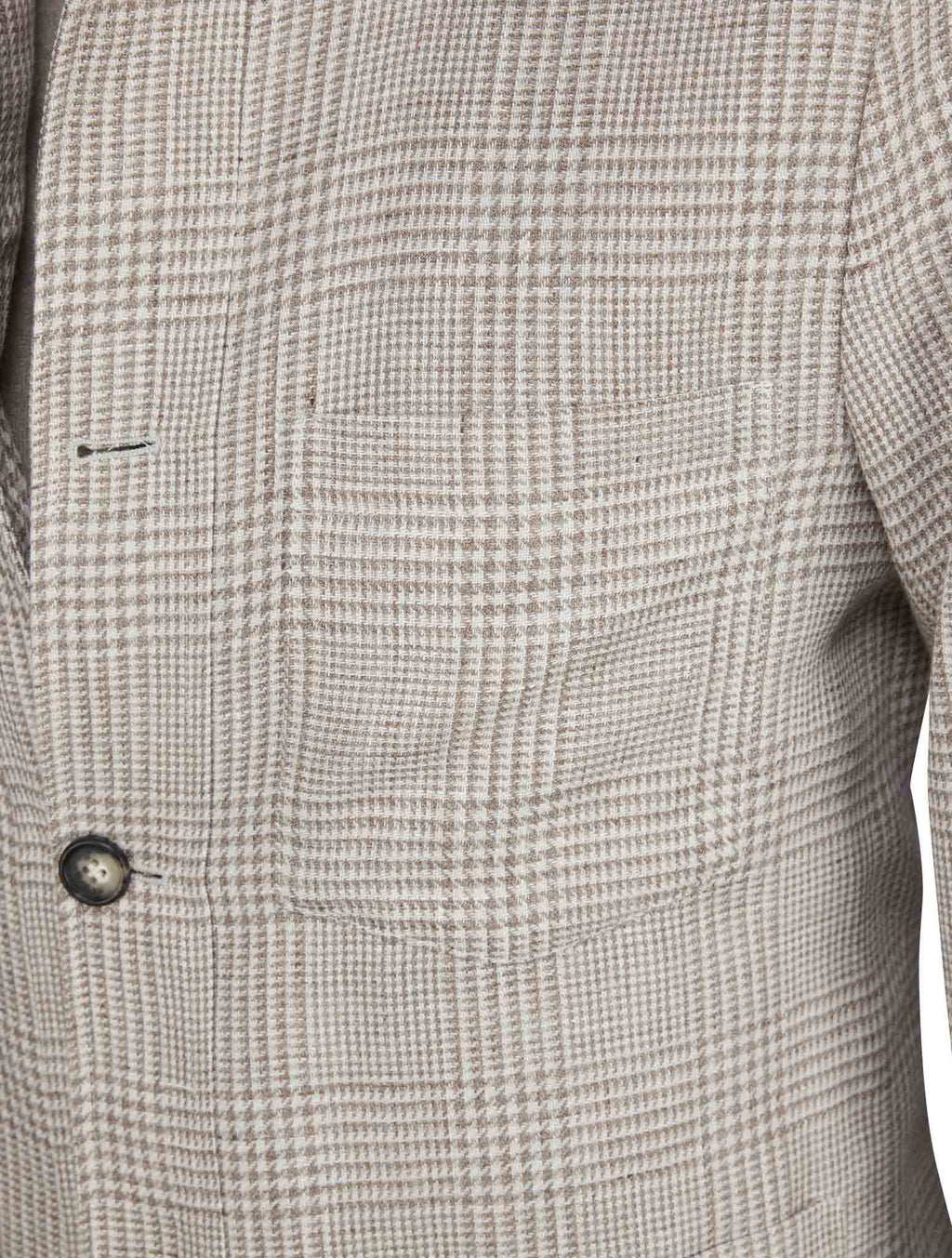 Luigi Borrelli Beige White Linen Virgin Wool Coat