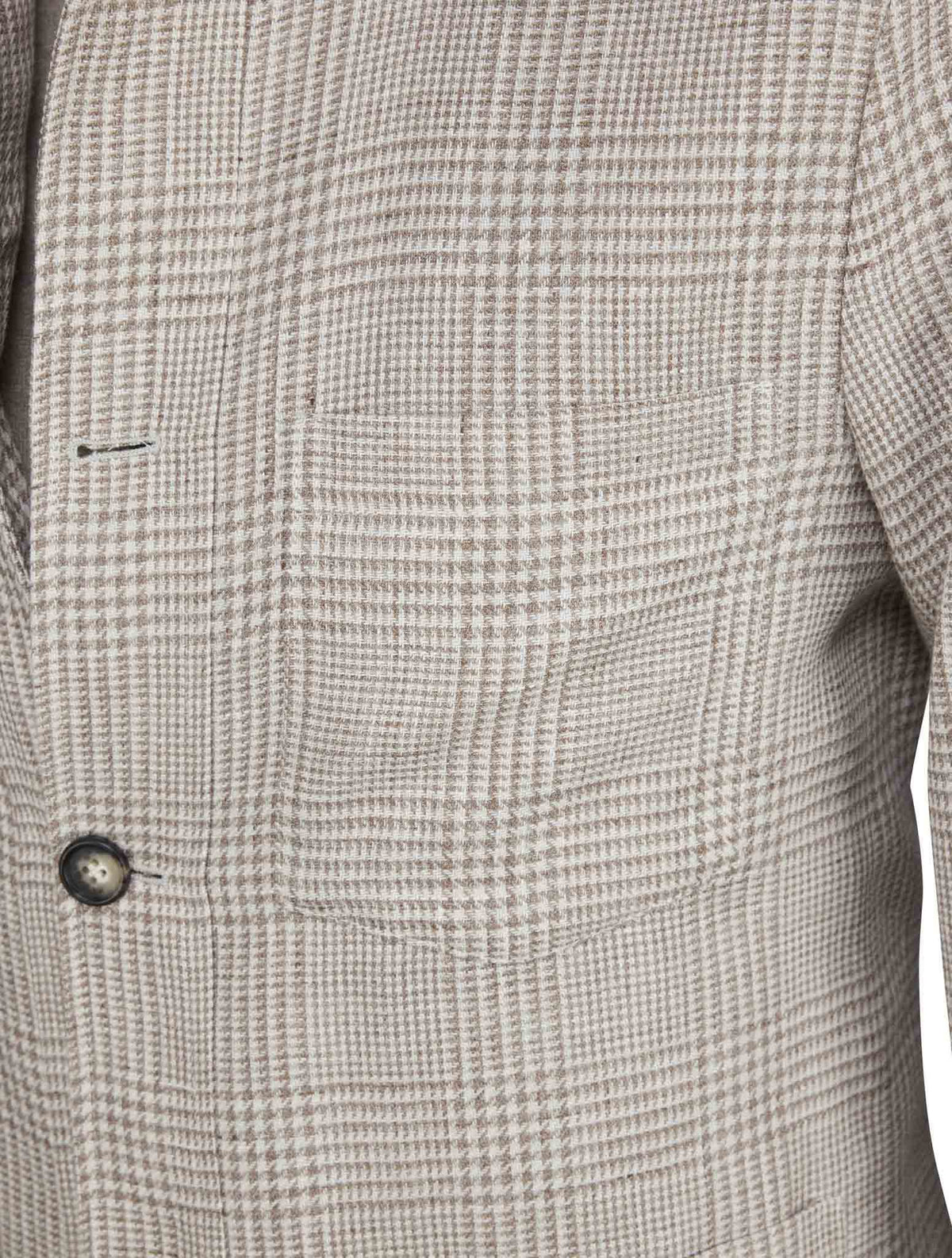 Luigi Borrelli Beige White Linen Virgin Wool Coat
