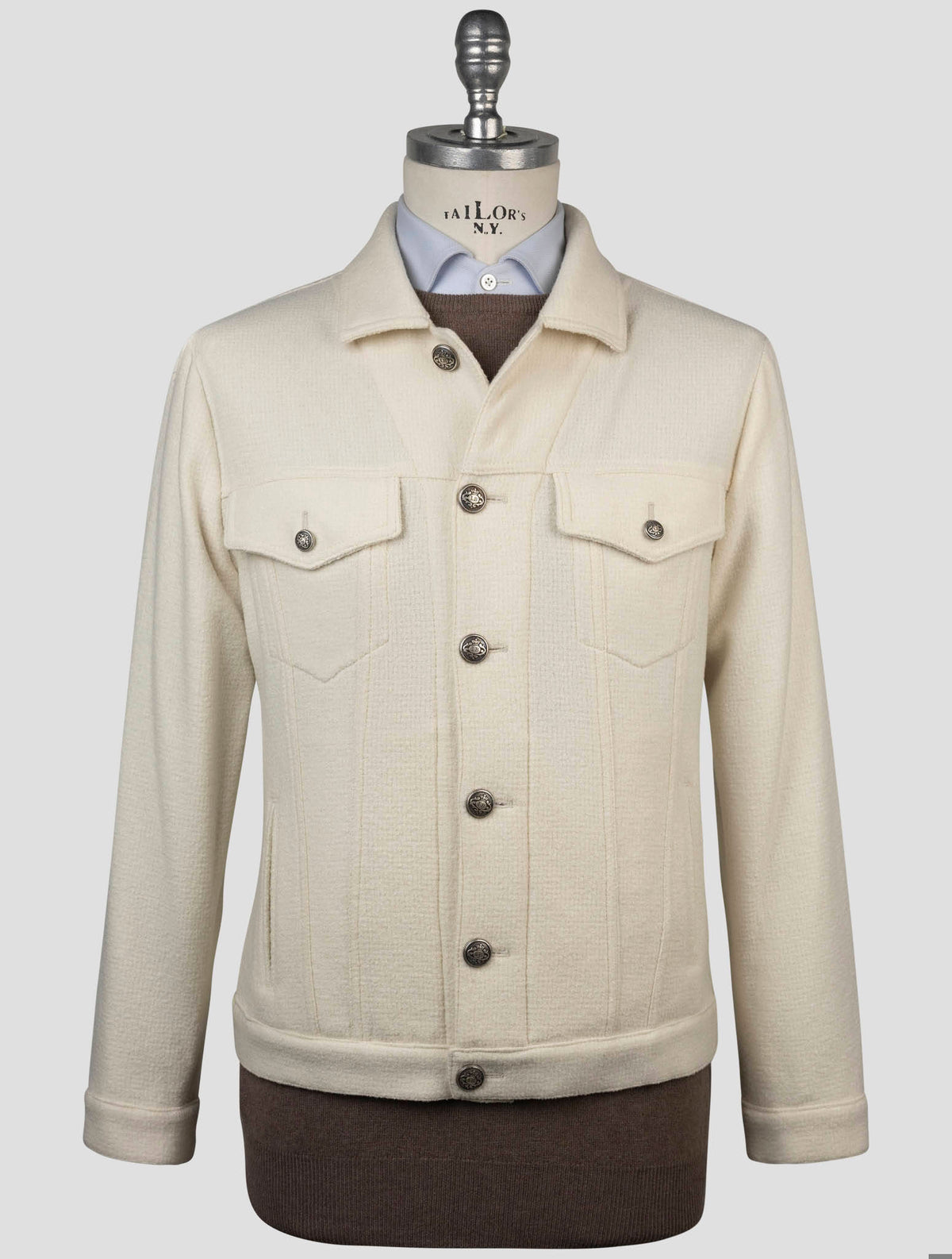 Luigi Borrelli White Silk Coat