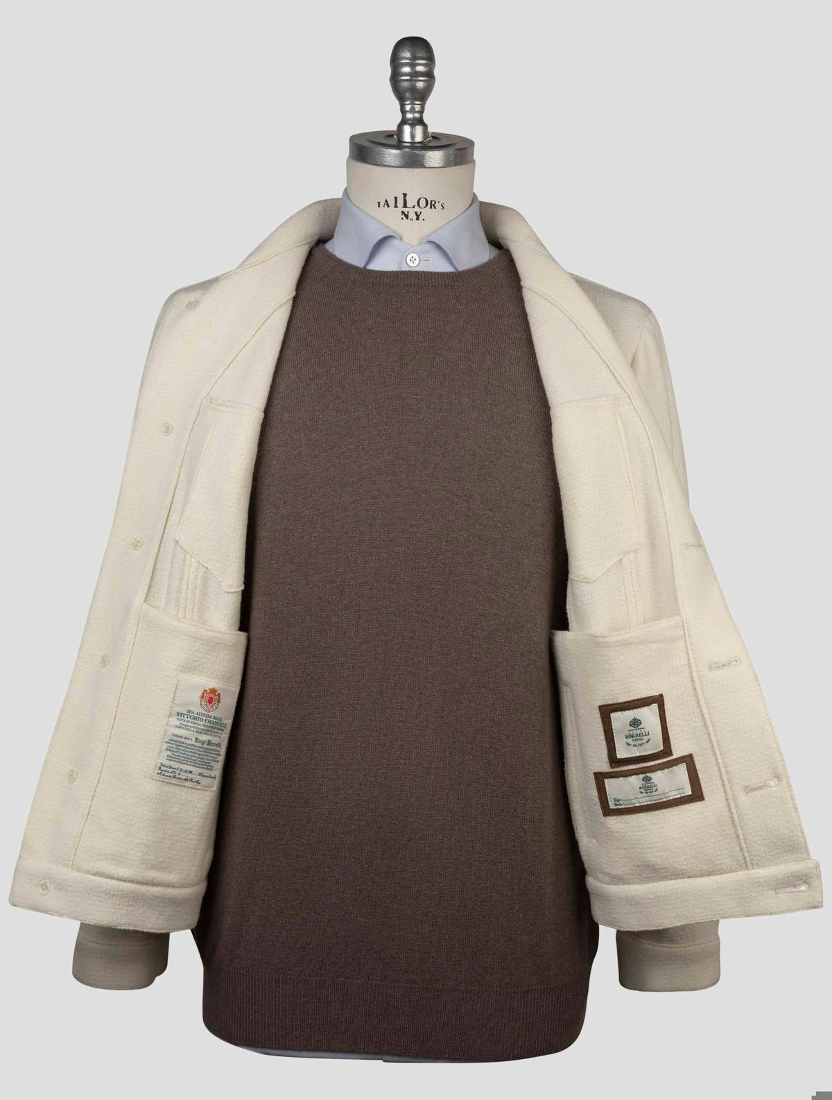 Luigi Borrelli White Silk Coat