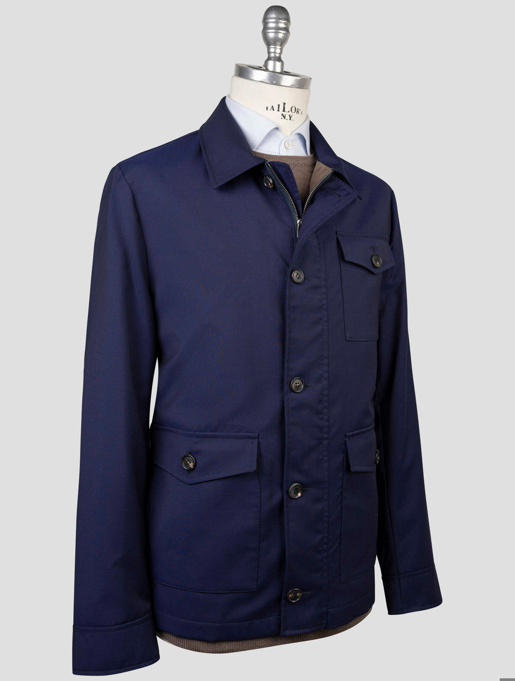 Luigi Borrelli Luigi Borrelli Blue Virgin Wool Coat Blue 001