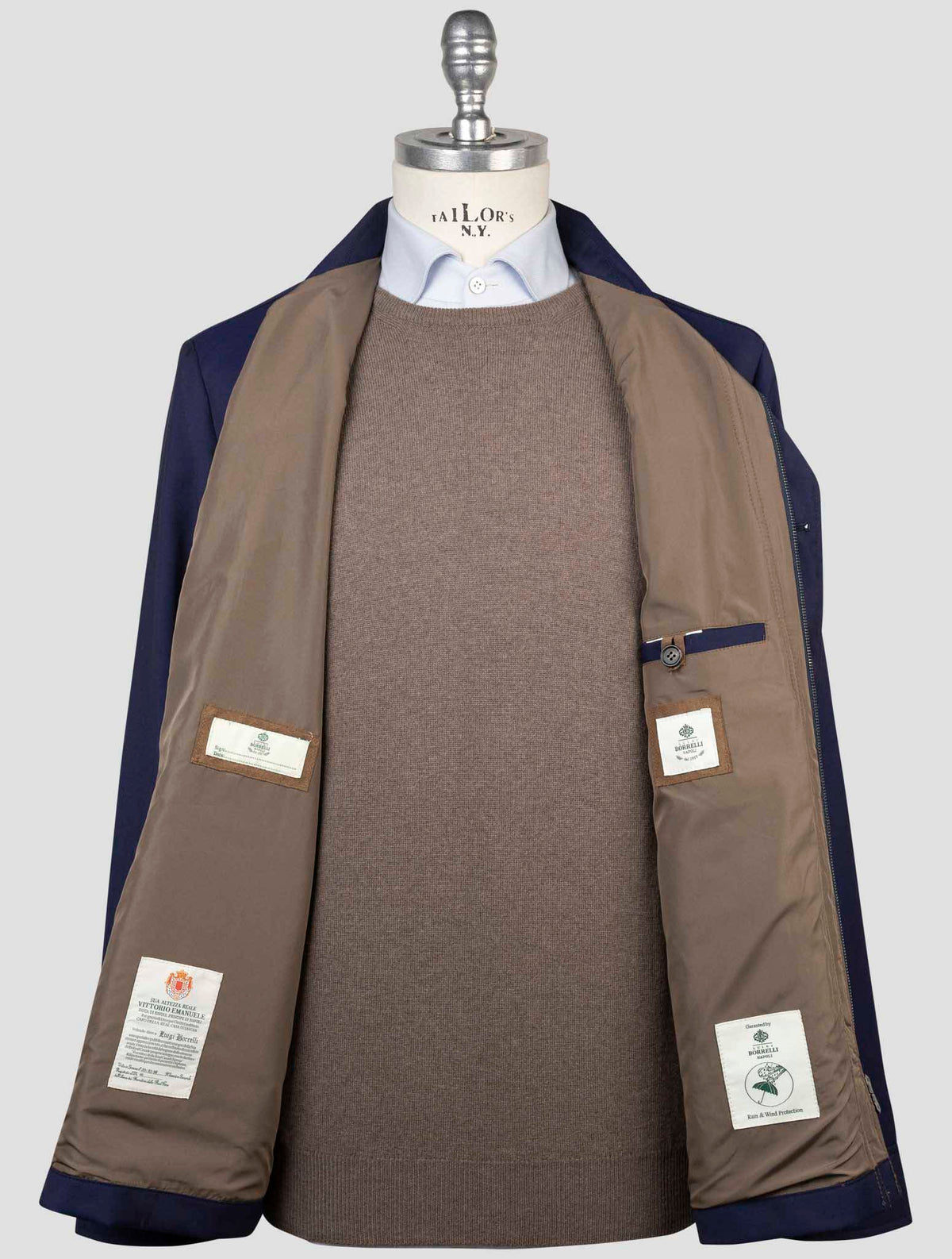 Luigi Borrelli Blue Virgin Wool Coat