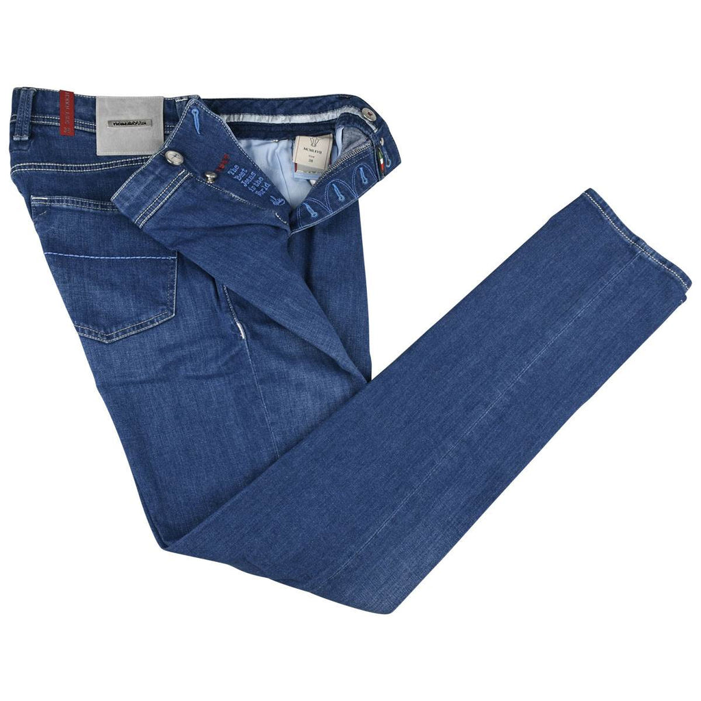 Sartoria Tramarossa Sartoria Tramarossa Blue Cotton T400 Ea Jeans Blue 001