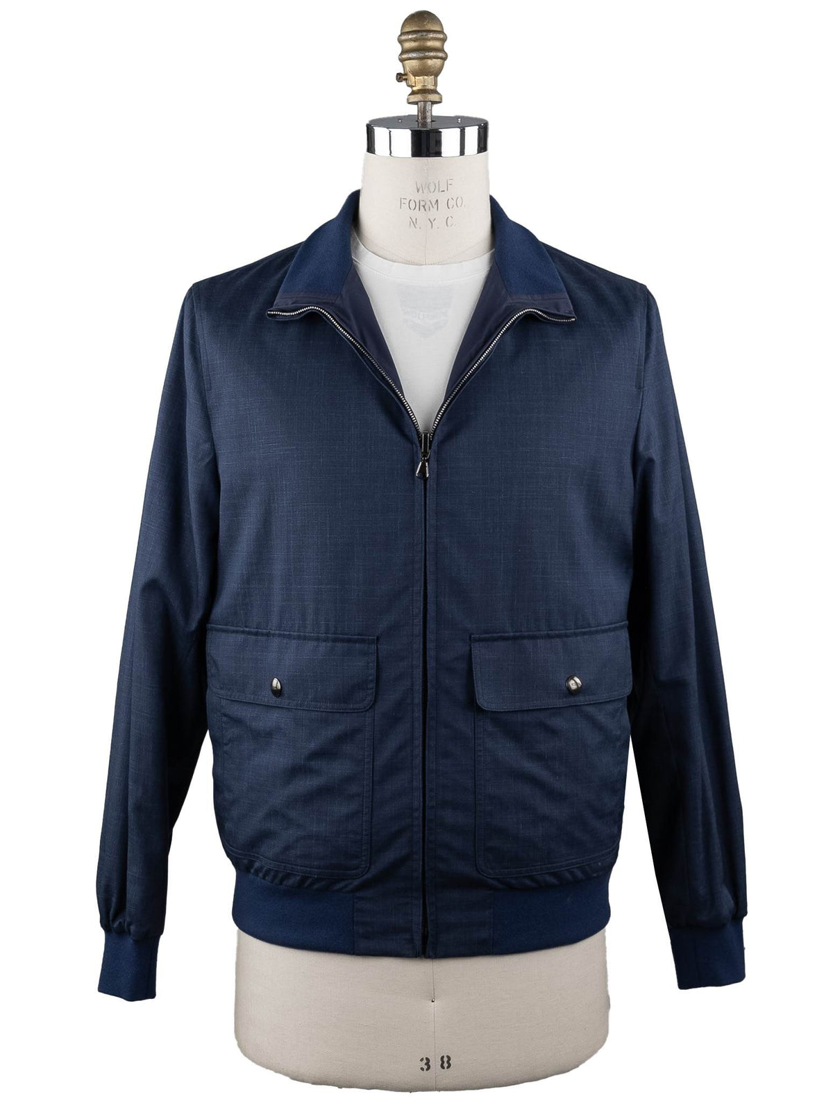 Cesare Attolini Blue Silk Cotton Reverse Coat